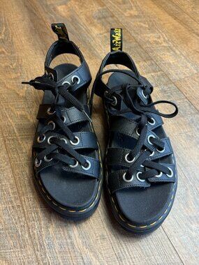 DR MARTENS Women's Blaire Hardware Leather Strap Sandals size US 10
